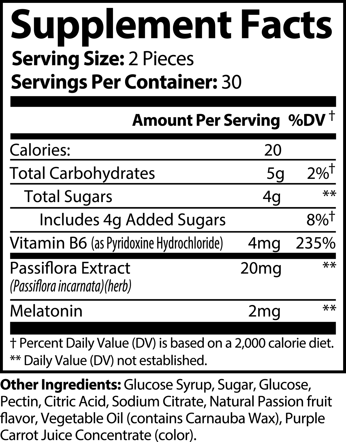 Passion Fruit Flavor Melatonin Gummies